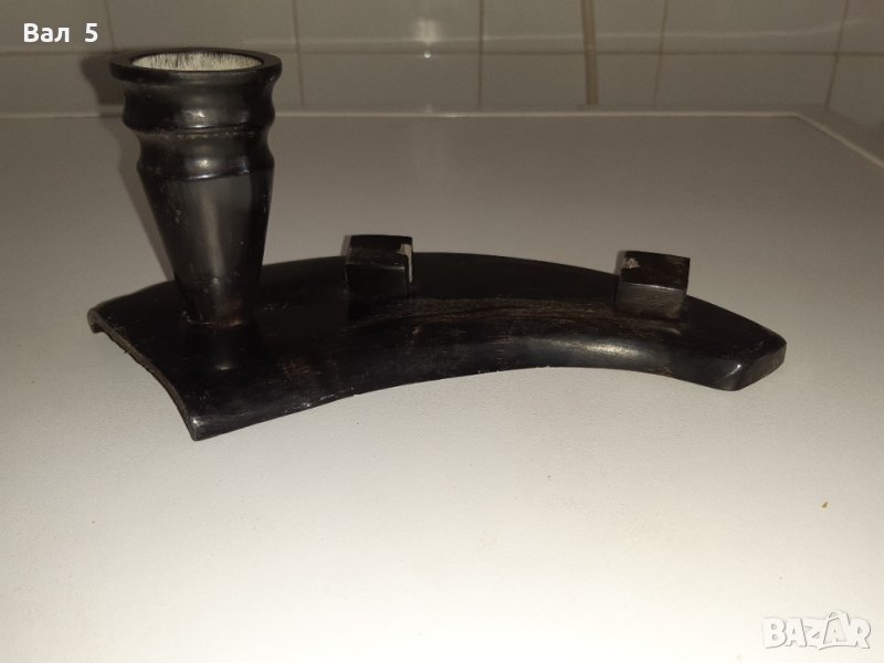 Стара фигура от рог - ваза , поставка за снимки , соц, снимка 1