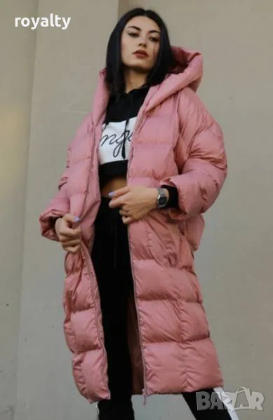 Розови дълги дамски зимни якета , снимка 1
