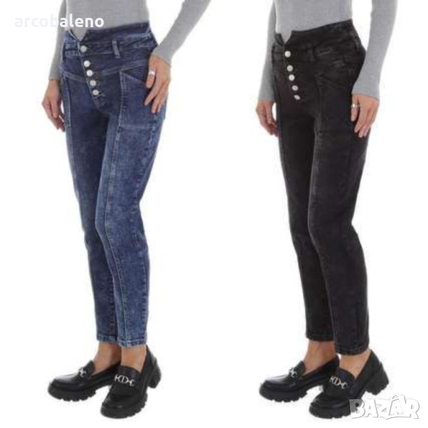 Дамски дънки с висока талия, 2цвята , снимка 1