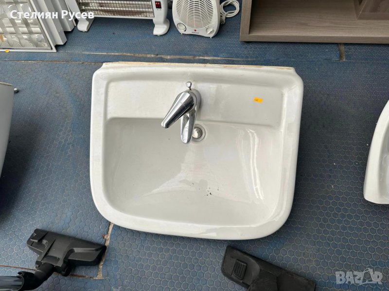 керамична мивка fayans 65см със смесител Ideal standart - цена 100 лв за бр -65 см ширина - използва, снимка 1