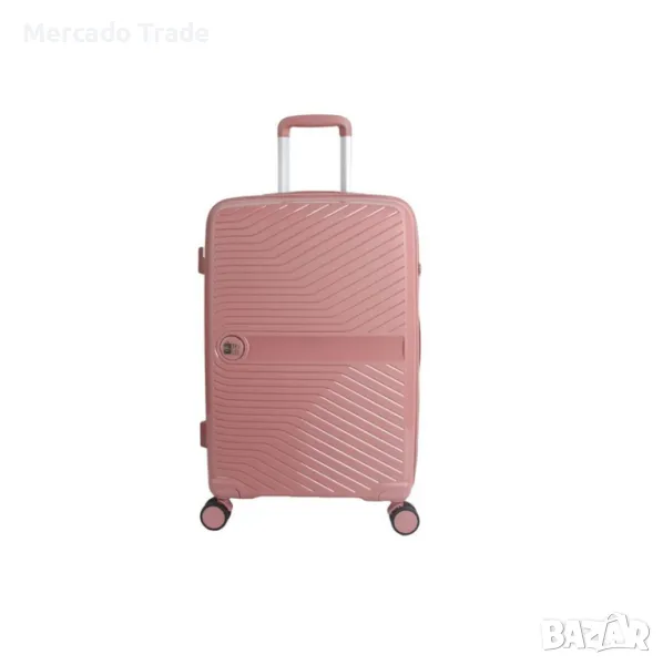 Куфар с колелца Mercado trade, 58л., Розов, снимка 1