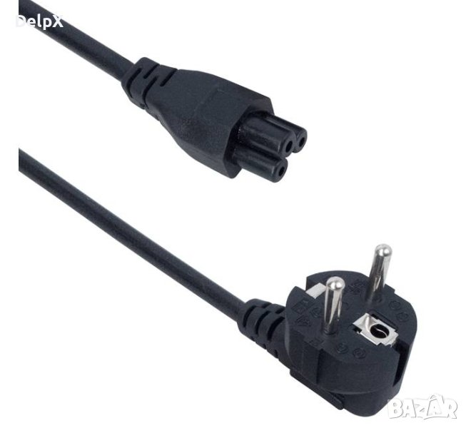 Захранващ кабел за адаптер, лаптоп, тип мики-маус, 220VAC, 10A, 1,2m, снимка 1