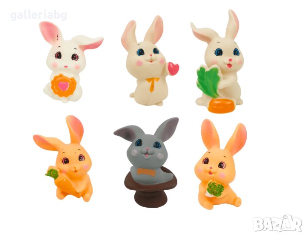 Комплект гумени играчки, За баня, Зайчета, снимка 1