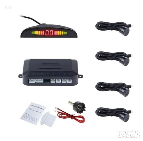 Парктроник с 4 черни сензора и дисплей, Датчик черен - 4 броя, снимка 1