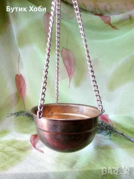 Стар бронзов съд за окачване, снимка 1