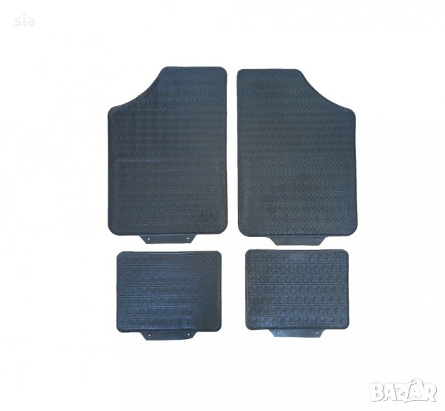 Гумени стелки за кола, универсални, 71-49см, 4бр., черно, снимка 1