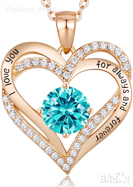 Нова Стилна Дамска огърлица с кристали Сърце Циркон Колие Подарък жена, снимка 1