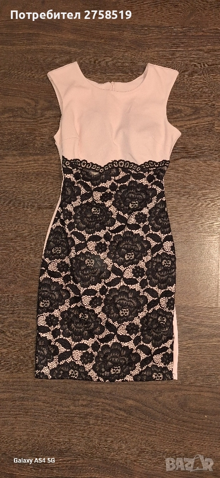 розова рокля с дантела, снимка 1