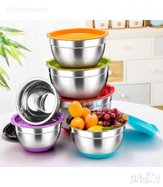 3155 Метални купи за разбъркване със силиконово дъно, снимка 1