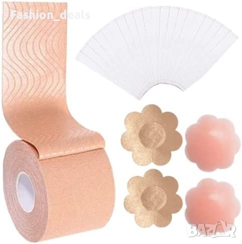 Нов комплект самозалепваща се лента за гърди и капачки за зърна Невидим сутиен жени, снимка 1