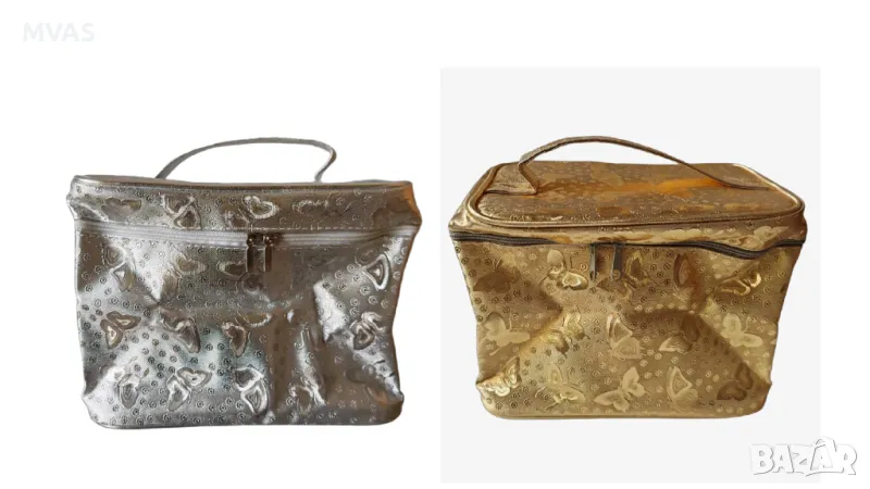 Нова дамска козметична чантичка златна или сребърна, снимка 1
