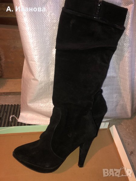 Дамски ботуши естествен велур, снимка 1