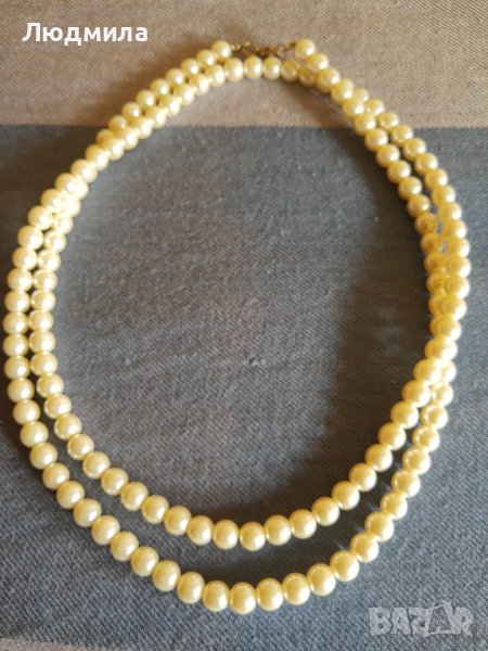 Перлено колие и гривна от перли и червени мъниста., снимка 1