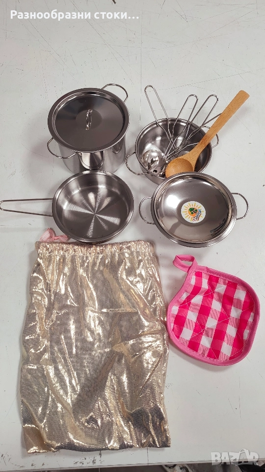 Детски комплект за игра с кухненски прибори и съдове. , снимка 1