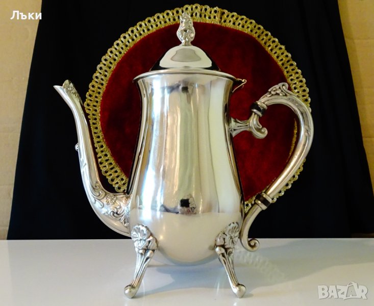  Посребрена бронзова кана 1.2 л.,барок. , снимка 1