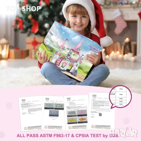 Комплект строител Замък на принцеса, 740 части, играчка за деца момичета 6+ г., снимка 8 - Конструктори - 49500276