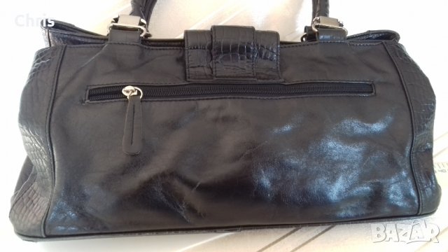 Черна чанта - естествена кожа, снимка 5 - Чанти - 31321257