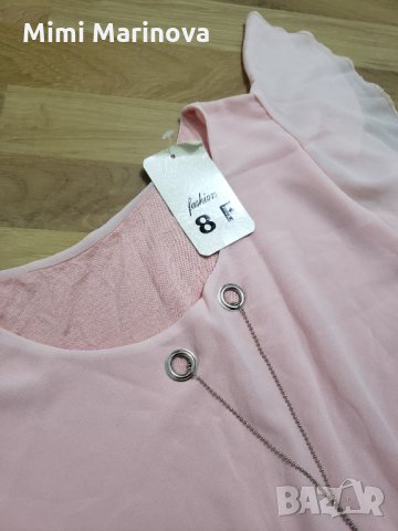 Нежен розов топ блузка, снимка 7 - Корсети, бюстиета, топове - 34443317