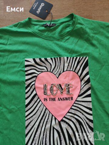 дамска нова тениска с камъни, снимка 3 - Тениски - 40706154