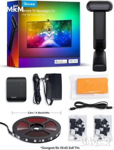 Govee TV Backlight T2 Нови налични!!! Интелигентна Подсветка на телевизор , снимка 4 - Плейъри, домашно кино, прожектори - 47481938
