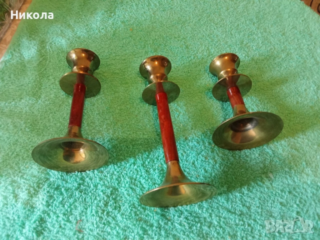 Лот от 3 винтидж свещника, снимка 5 - Антикварни и старинни предмети - 53936906