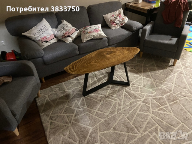 Помощна/холна кафе масичка кръгла елипсовидна масив епоксидна смола, снимка 10 - Маси - 43078637