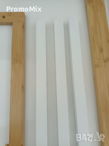 Бамбукова поставка за кърпи Relaxdays 10020308 3 ръмена свободно стояща, снимка 10 - Други стоки за дома - 44197036