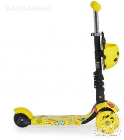 Тротинетка със седалка Moni - Lollipop, жълта, снимка 3 - Скутери и тротинетки - 40572004