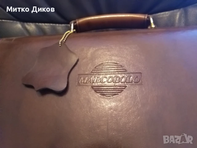 Мъжка чанта естествена кожа за ръка и през рамо маркова на Маркоболо 42х30х15см нова заключване, снимка 4 - Чанти - 51008882