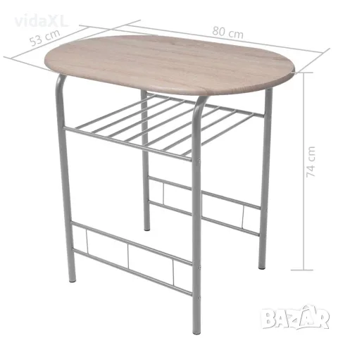 vidaXL Бар комплект за закуска, МДФ, снимка 7 - Маси - 56146413