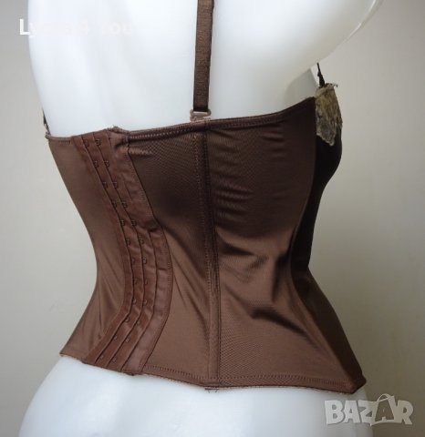 75В лъскав кафяв сатенен корсет , снимка 12 - Корсети, бюстиета, топове - 42488683