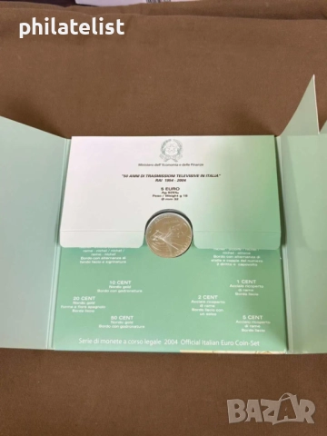 Италия 2004 - банков Евро сет от 1 цент до 2 евро + Възпоменателна сребърна монета 5 евро, снимка 2 - Нумизматика и бонистика - 51991165