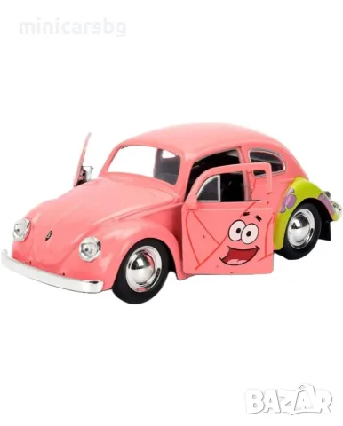 Метални колички: Спондж Боб – Патрик 1959 Volkswagen Beetle, метален модел 1:32