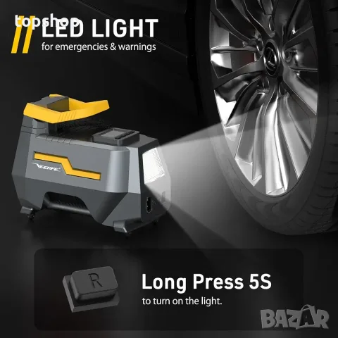 Чисто нов двуканален електрически компресор VEEAPE 150 PSI (12V и 220V)  , снимка 5 - Аксесоари и консумативи - 55752728