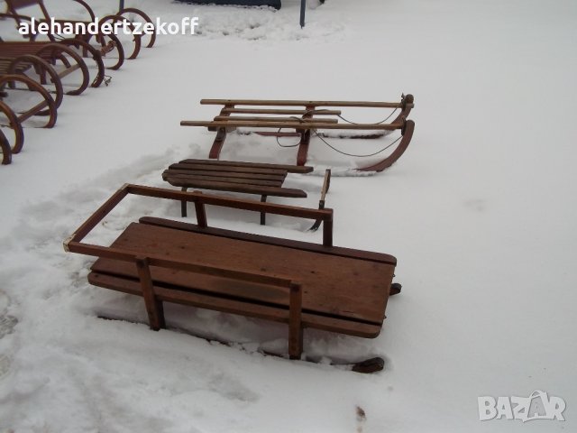 Дървена шейна шейни ретро, снимка 3 - Зимни спортове - 31068789