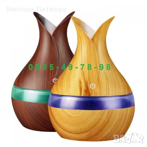 300ml LED Дифузер Овлажнител Ароматизатор завъздух Лампа АРОМА ТЕРАПИЯ, снимка 10 - Ароматизатори - 36787046