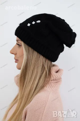 Дамска зимна шапка Лариса, 2цвята , снимка 2 - Шапки - 47511784