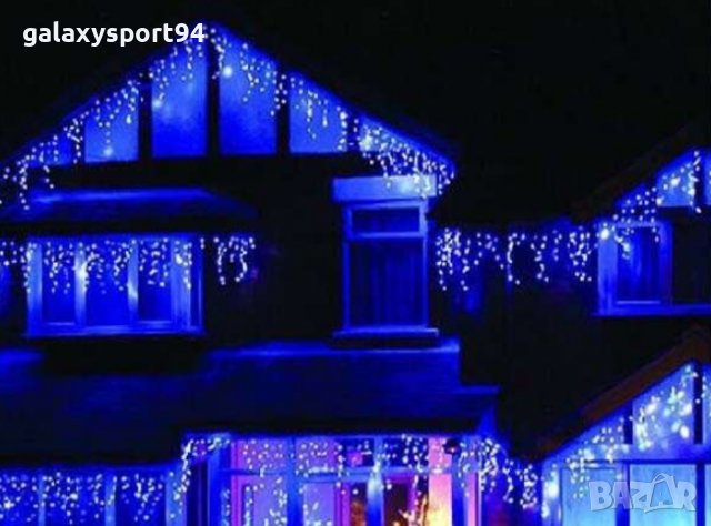 LED Коледна Украса за къщи външно вътрешно: Завеси/висулки/фиг/макруч, снимка 4 - Лед осветление - 30483827