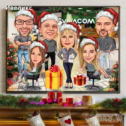 Коледна КАРИКАТУРА + ароматна свещ в бурканче, снимка 12 - Декорация за дома - 52352335