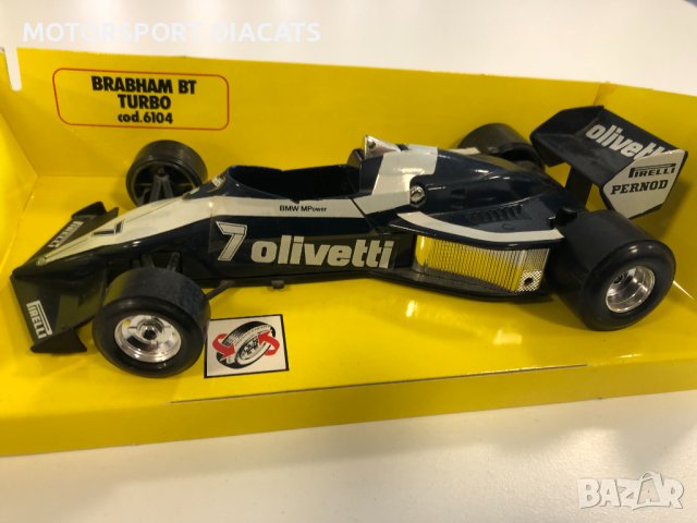 Mетални колекционерски колички BBURAGO F1 FERARRI 124 & Brabham Turbo, снимка 6 - Колекции - 38087124