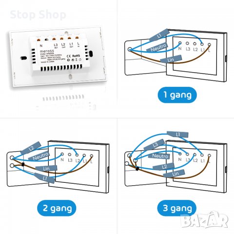 WiFi превключвател с WiFi Alexa,Google Home, снимка 2 - Други - 39928608