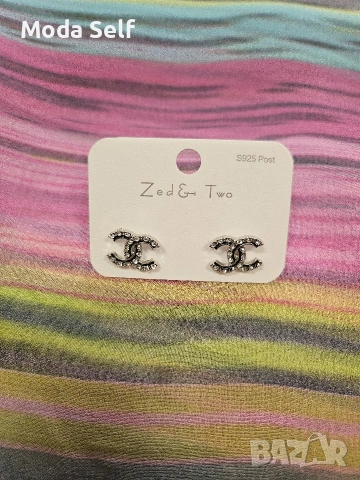 Обици Шанел -реплика, снимка 4 - Обеци - 53108238