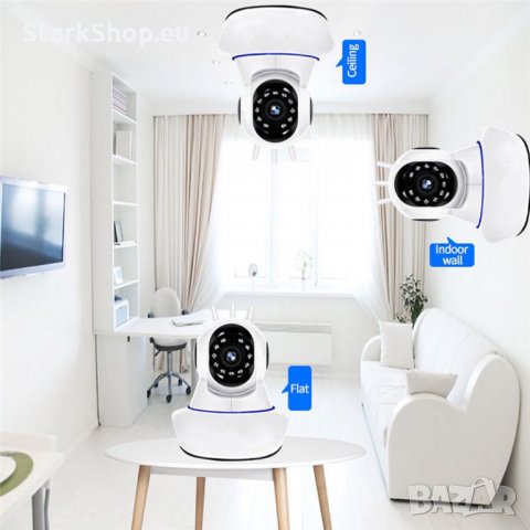 RoboCam Безжична WiFi камера за видеонаблюдение с три антени - бебефон, снимка 7 - IP камери - 29219133