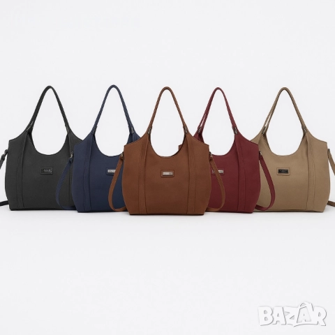 Дамска чанта от еко велур и к. – елегантен и практичен модел