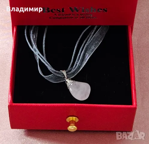 Ръчно изработено колие със розов кварц, снимка 2 - Колиета, медальони, синджири - 48637428