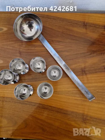 Иноксови поставки за яйца с подарък черпак, снимка 3 - Прибори за хранене, готвене и сервиране - 47316628
