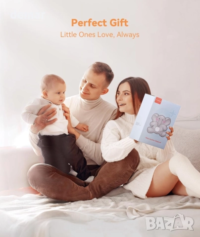 Dreamegg машина за бял шум за бебе - Snuggle Elephant със запис на глас, 21 успокояващи звука, снимка 8 - Плюшени играчки - 52097707