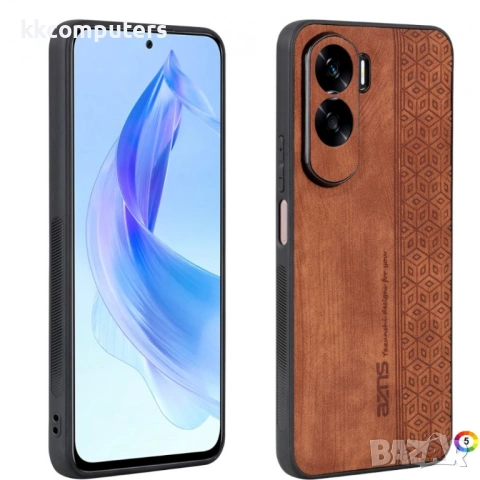 Honor 90 Lite AZNS Удароустойчив Кожен Калъф и Протектор