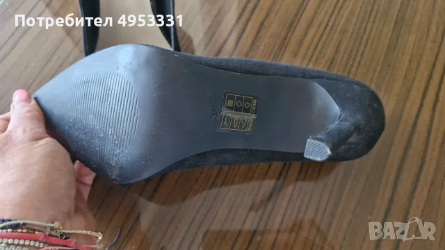 Нови черни велурени обувки на висок ток NLY Shoes, размер 39, снимка 3 - Дамски обувки на ток - 56136328