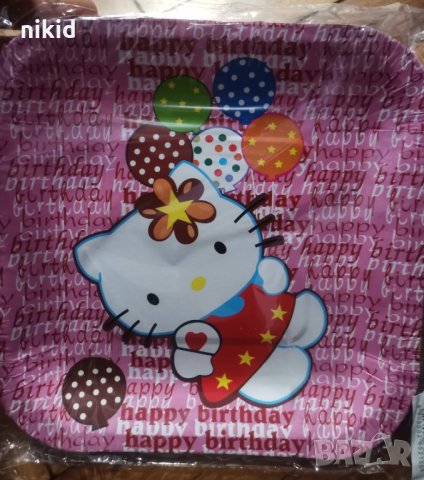 Hello Kitty Коте Кити 10 бр парти чинии чинийки, снимка 4 - Чинии - 18226153